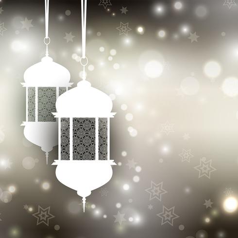 Ramadan lantern background vector