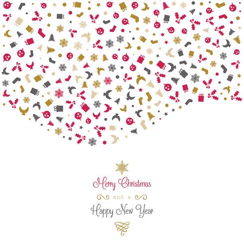 Christmas background with icons vector