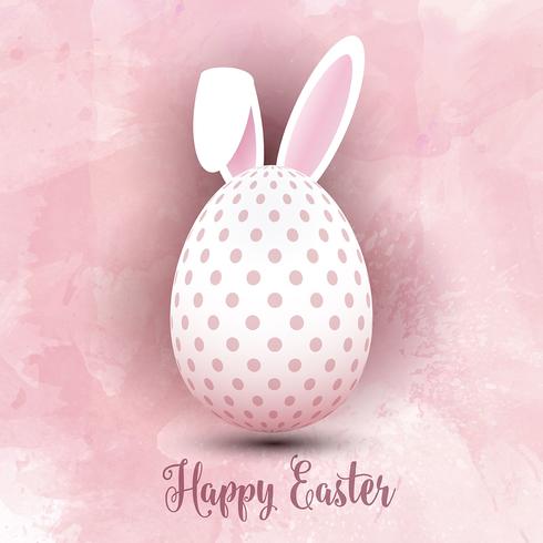 Easter egg on watercolor background  vector