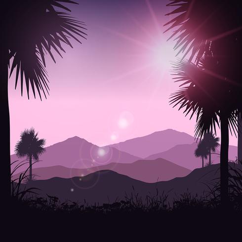 Paisaje tropical vector