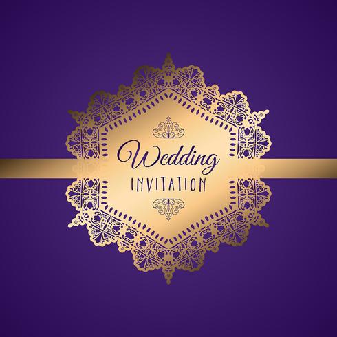 Decorative wedding invitation vector