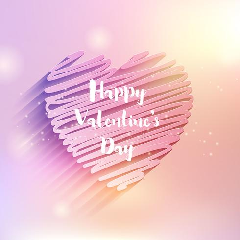 Scribble heart Valentine's Day design  vector