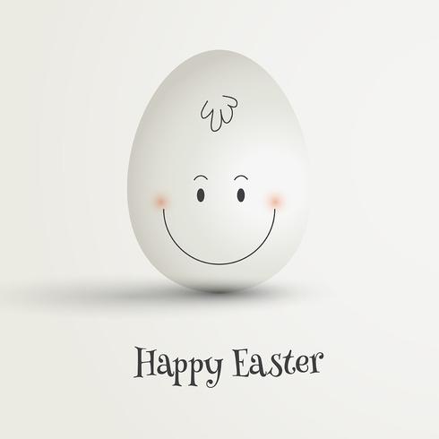 Easter egg with cute face vector