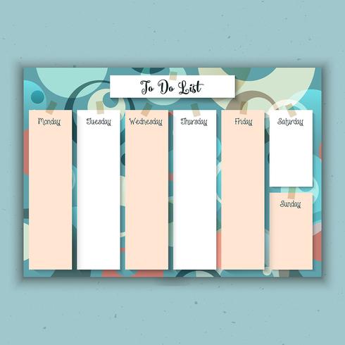 Retro weekly planner vector