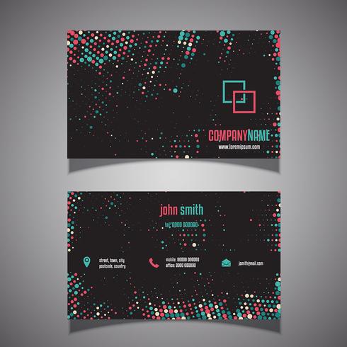 Halftone dots business card vector