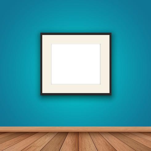 Blank picture frame in room interior  vector