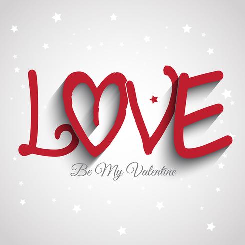 Valentine's Day background with the word love vector