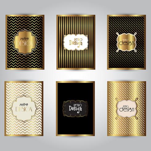 Gold stylish brochure templates vector
