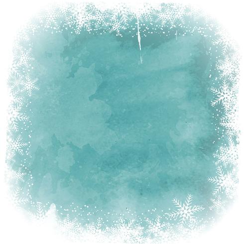 Christmas snowflake border on watercolor background vector