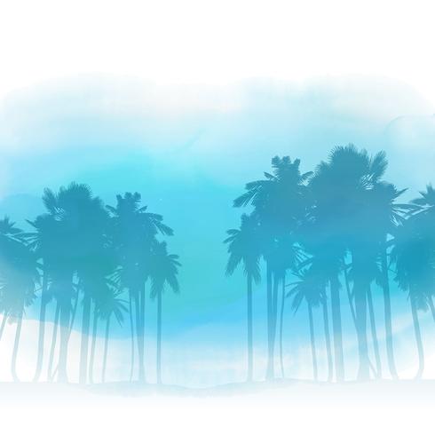 Watercolor palm trees  vector