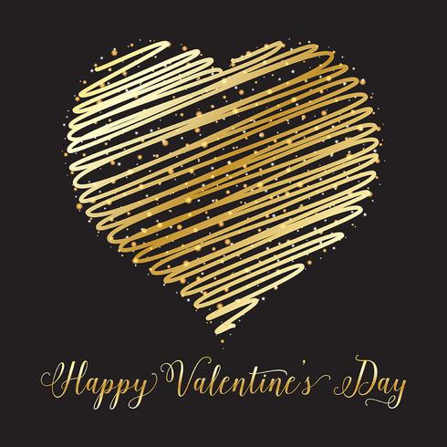 Gold heart background  vector