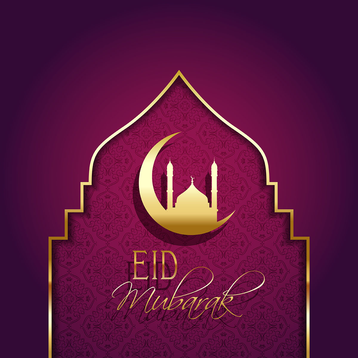 Eid mubarak background with decorative type - Download 