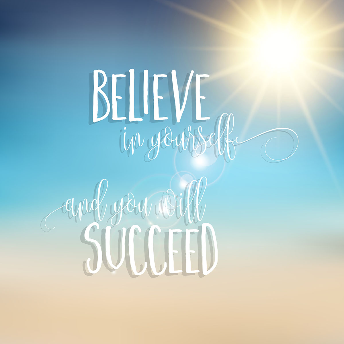 Believe in yourself inspirational quote background 210206 Vector Art at