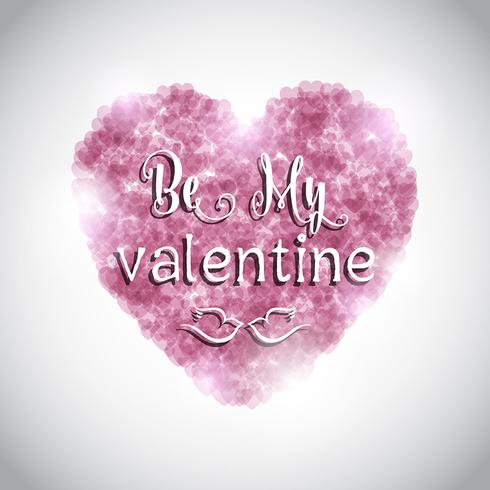 Valentine's Day background with pink heart  vector