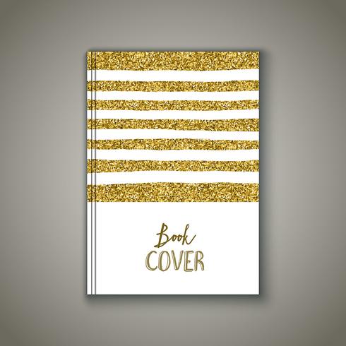 Book cover with gold glittery design vector