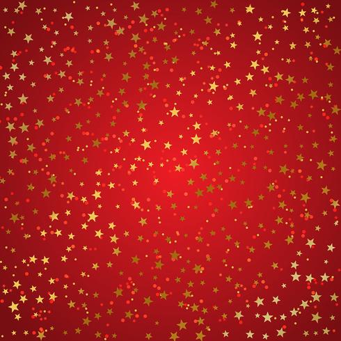 Christmas background of gold stars  vector