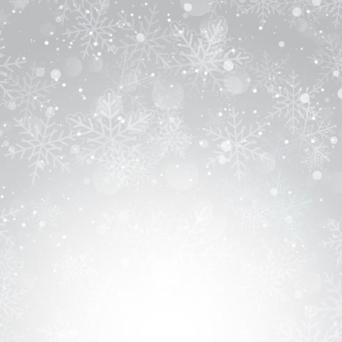 Fondo de plata copo de nieve de Navidad vector