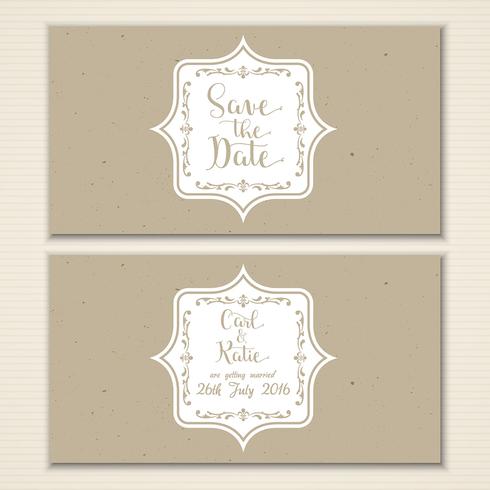 Vintage save the date invitation  vector