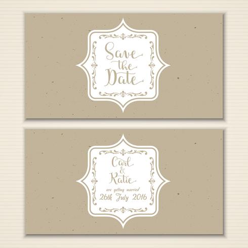 Vintage save the date invitation  vector