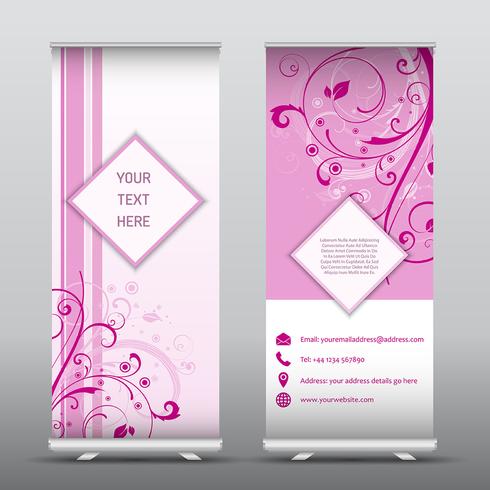 Foral roll up advertising banners  vector