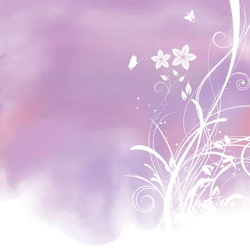 Floral watercolor background  vector