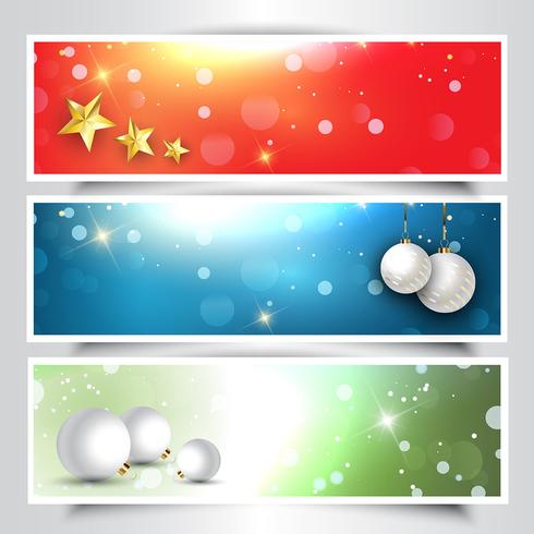 Decorative Christmas headers vector