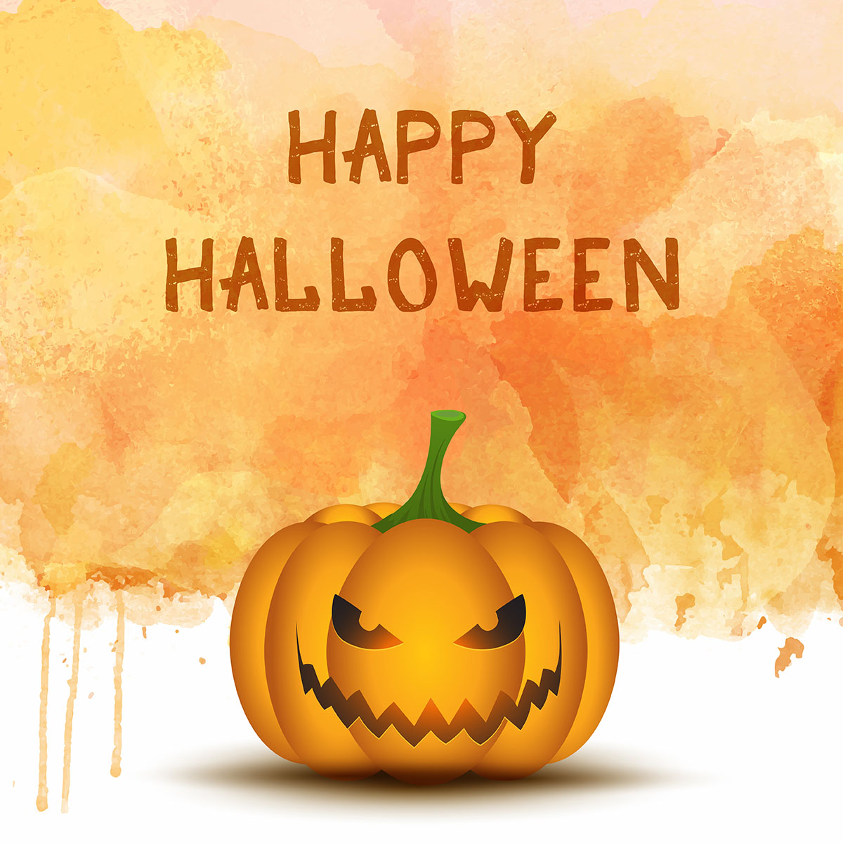 Download Halloween pumpkin on watercolor background - Download Free ...