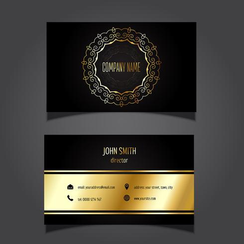Gold and black business card  vector