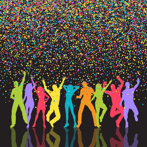 Colourful party people background  vector