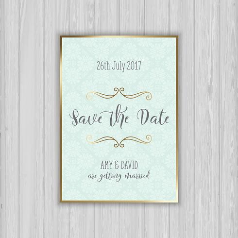 Decorative save the date invitation vector