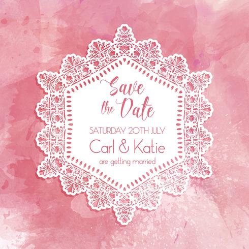 Save the date watercolor invitation vector