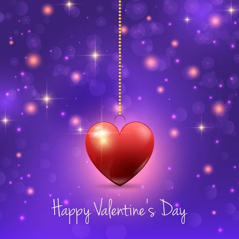 Valentine's Day background with hearts and lights  vector