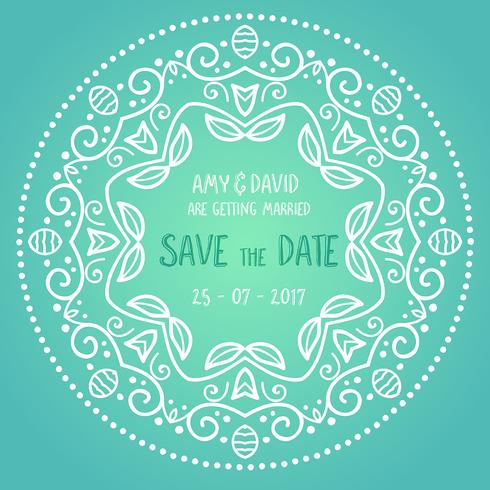 Decorative save the date invitation vector