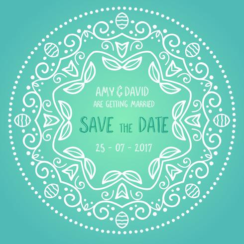 Decorative save the date invitation vector