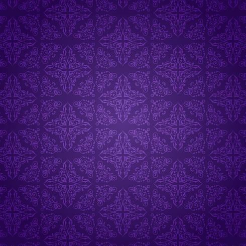Purple damask pattern background vector
