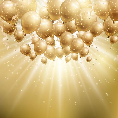 Gold balloons background  vector