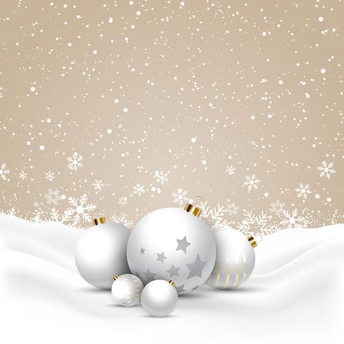 Christmas baubles in snow  vector