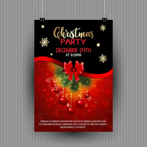 Christmas party flyer design  vector