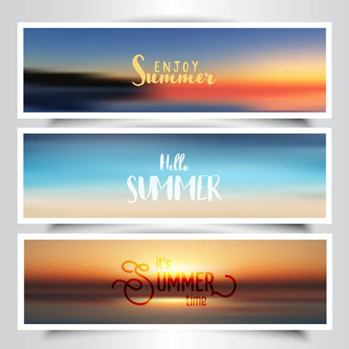 Banners temáticos de verano vector