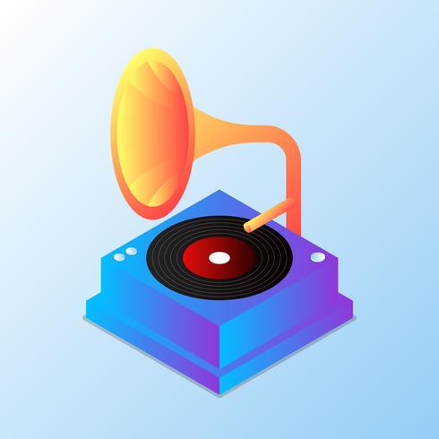 Vintage Gramophone Modern Illustration vector