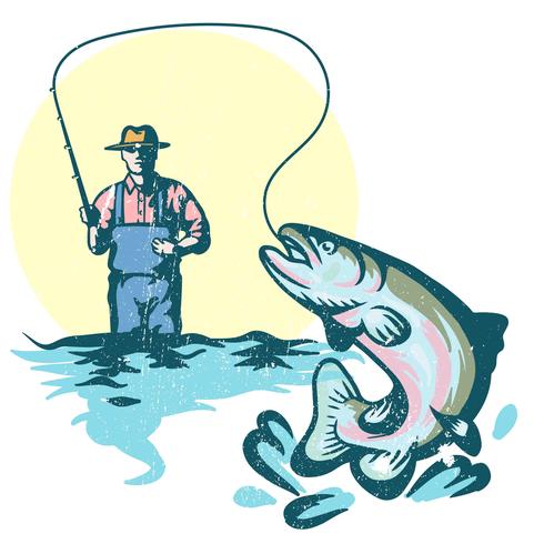 Fly Fisherman vector