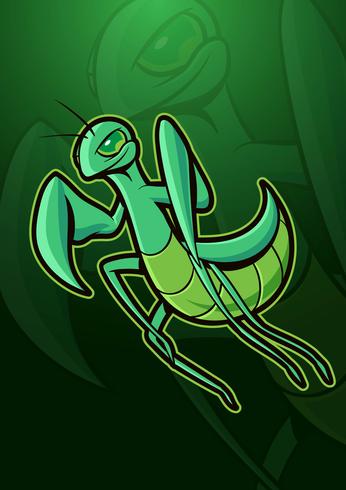 Logotipo de la mascota de Mantis religiosa vector