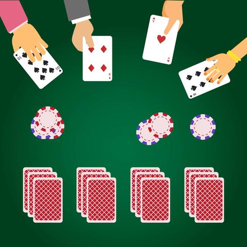 Playing Solitaire Game On Green Background Stock Vector (Royalty