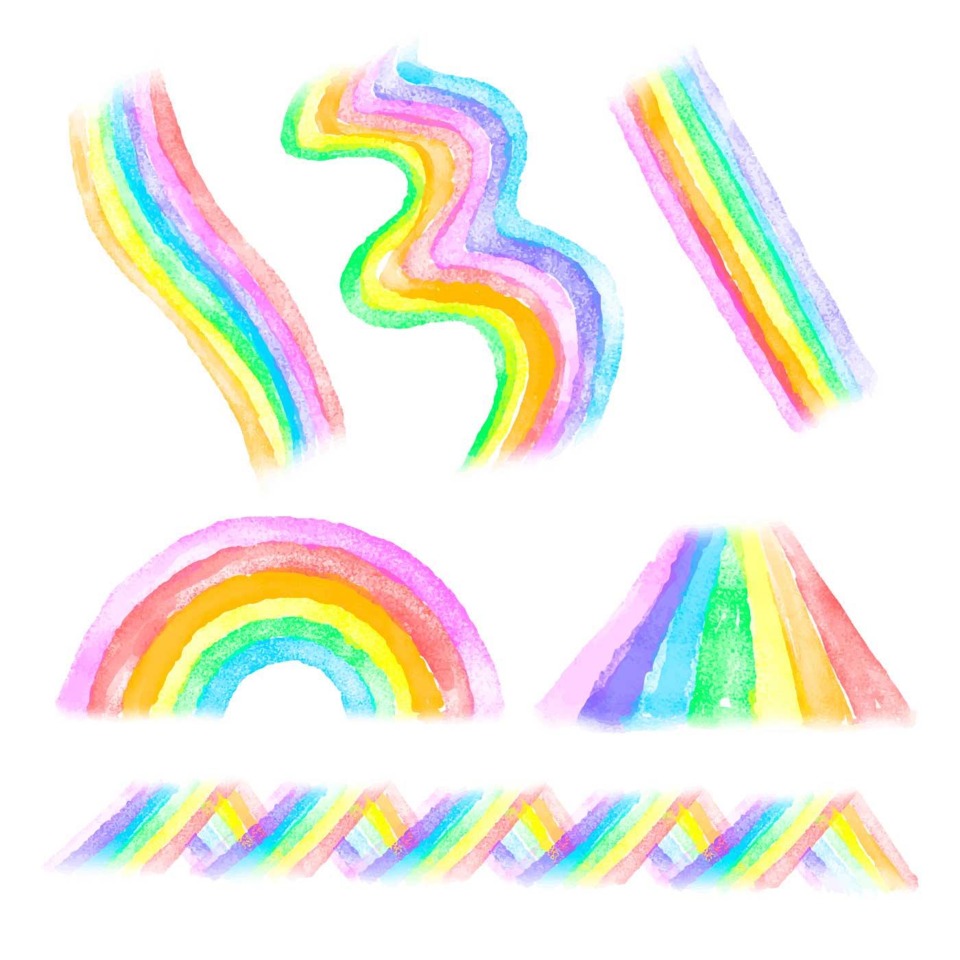 Rainbow Shapes Collection 210754 Vector Art at Vecteezy