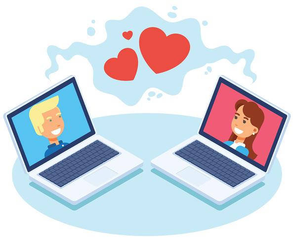 Online Dating Vector Illustration