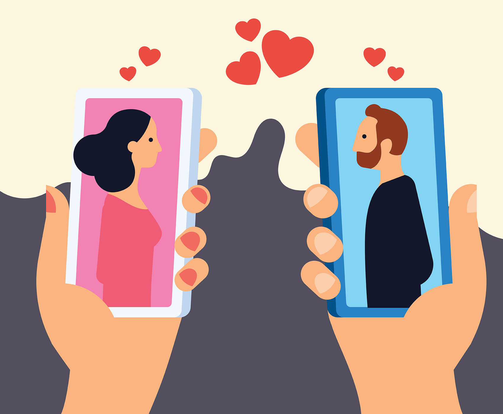 Online Dating App Concept With Man And Woman Vecto…