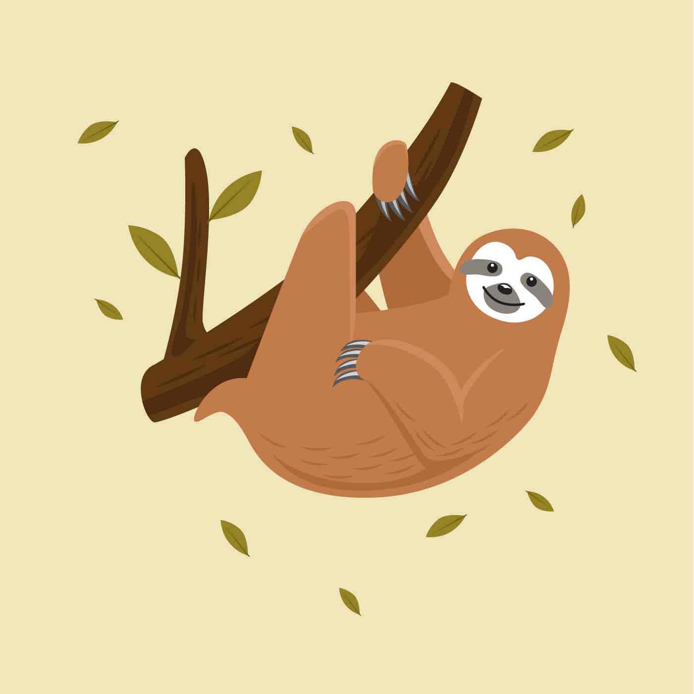 Sloth Vector  Illustration  210779 Vector  Art at Vecteezy