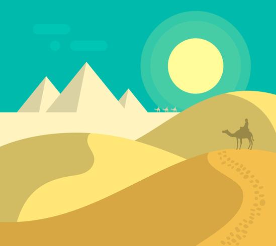 Flat Egyptian Pyramids vector