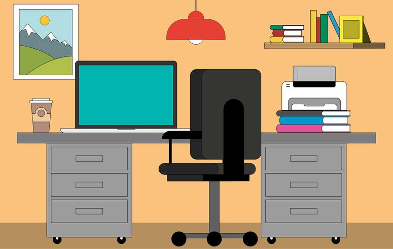 Vector Office Desktop Illustration