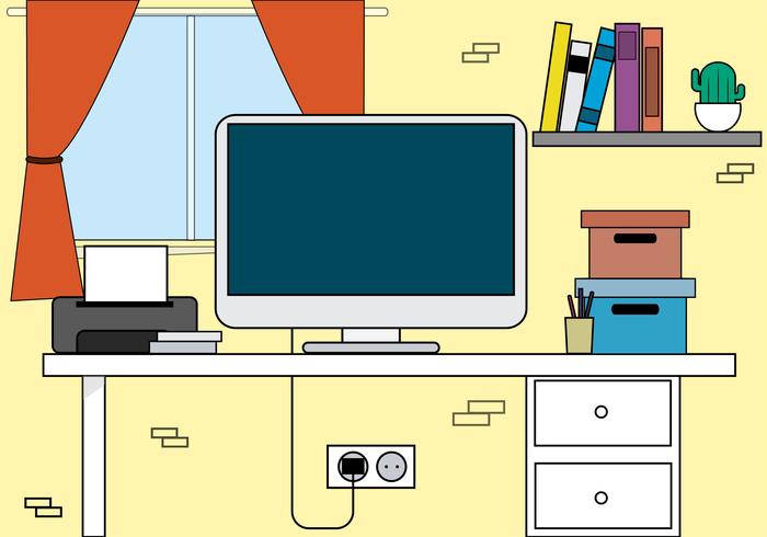 Vector Office Desktop Illustration